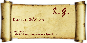 Kuzma Géza névjegykártya