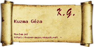 Kuzma Géza névjegykártya
