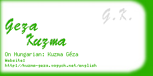 geza kuzma business card