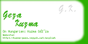 geza kuzma business card